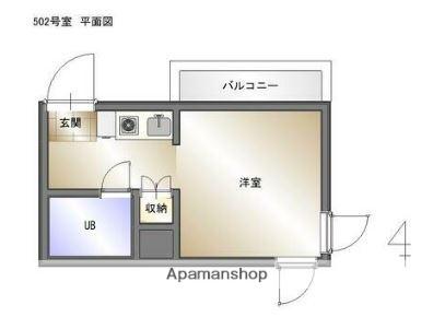 ベル天満(ワンルーム/5階)の間取り写真