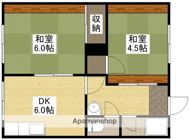 木野内アパート(2DK/2階)の間取り写真