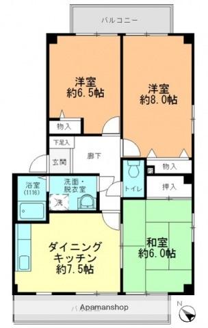 レジデンス馬木(3DK/3階)の間取り写真