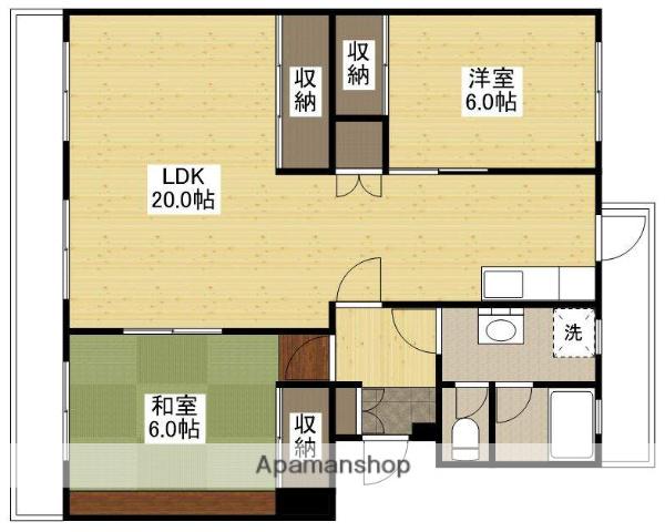 KSB KAIROEN B棟(2LDK/1階)の間取り写真