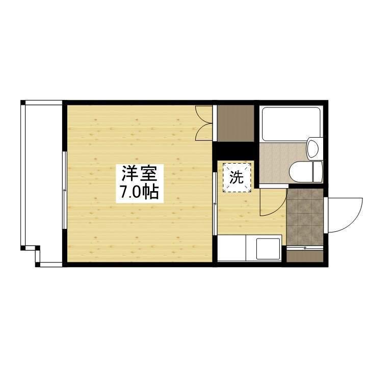 アメニティカネイチⅡ(1K/2階)の間取り写真
