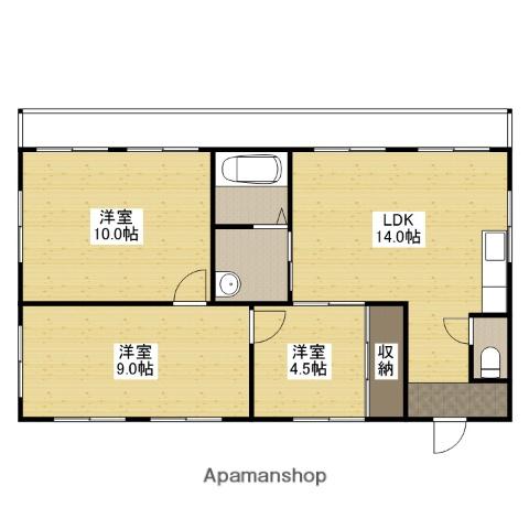 西本アパート(3LDK/3階)の間取り写真