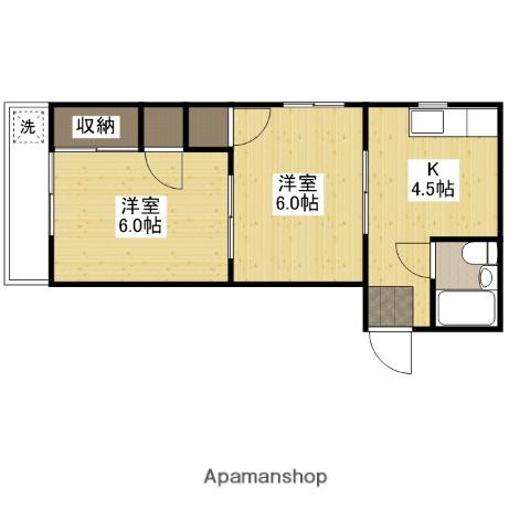 すまいる楽々園(2K/3階)の間取り写真