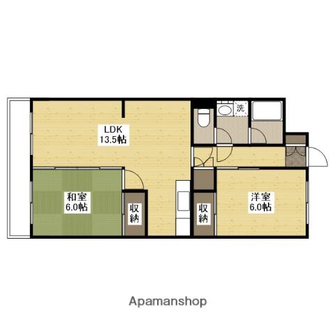 コーポ井口台(2LDK/1階)の間取り写真