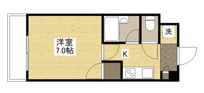 レジャンデールⅡ(1K/3階)の間取り写真