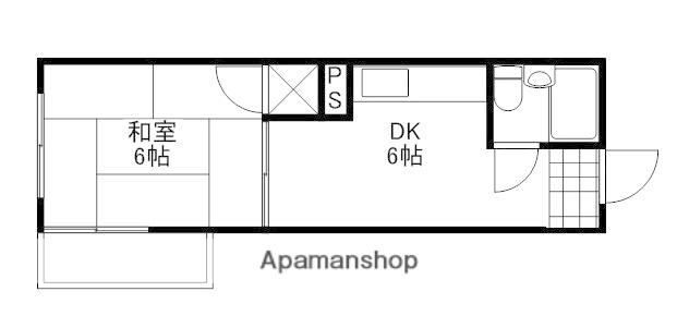 コーポ安留(1DK/2階)の間取り写真