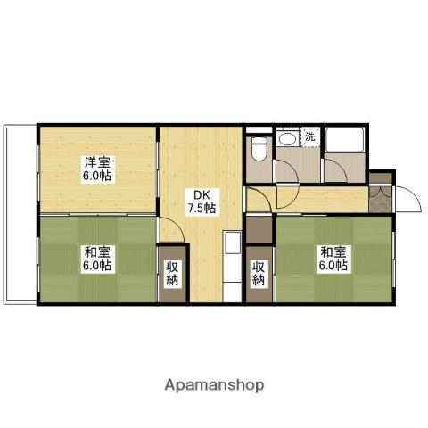 第2鈴峰ビル(3DK/4階)の間取り写真