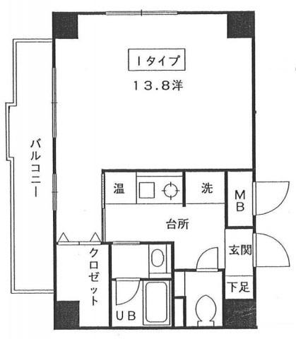 メゾン富士見町(1K/11階)の間取り写真