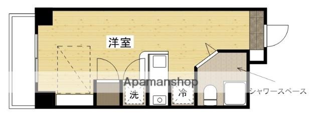 アルファービル(ワンルーム/4階)の間取り写真