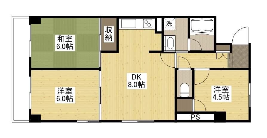 エム・ケイビル(3DK/5階)の間取り写真