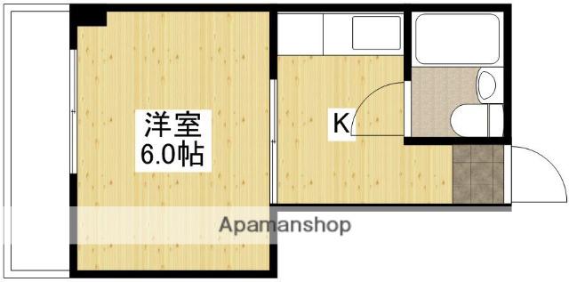 シリウス東平塚(1K/3階)の間取り写真