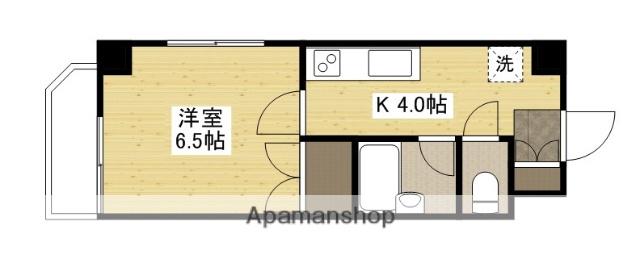 貴船御館(1K/4階)の間取り写真