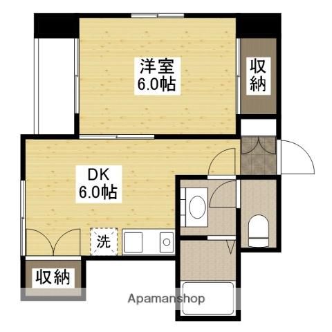 リヴラン(1DK/4階)の間取り写真