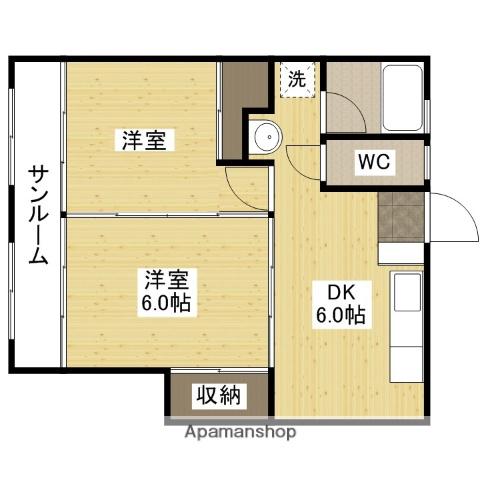 マンション福助(2DK/5階)の間取り写真