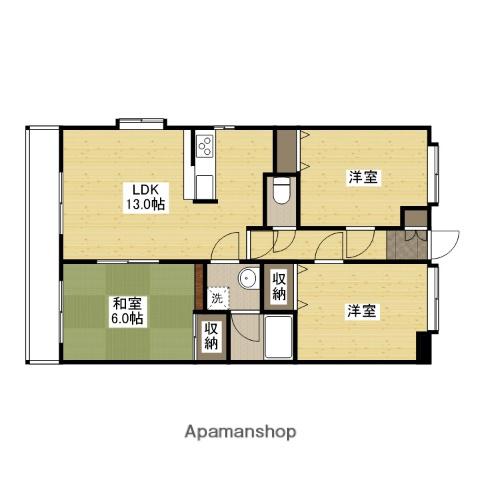 SS八木ハイツ(3LDK/6階)の間取り写真