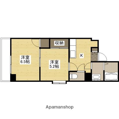 第18やたがいビル(2K/6階)の間取り写真