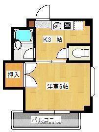 サンライズ鶴江C棟(1K/3階)の間取り写真