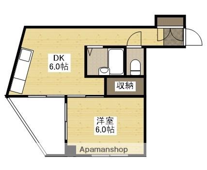 NKビル(1DK/3階)の間取り写真