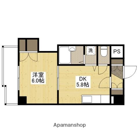 SINCERE舟入(1DK/6階)の間取り写真
