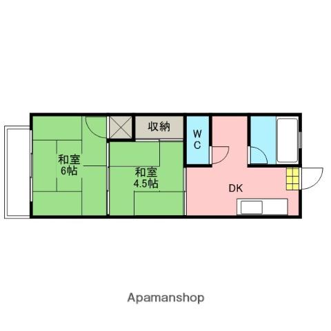 折本ビル(2DK/4階)の間取り写真