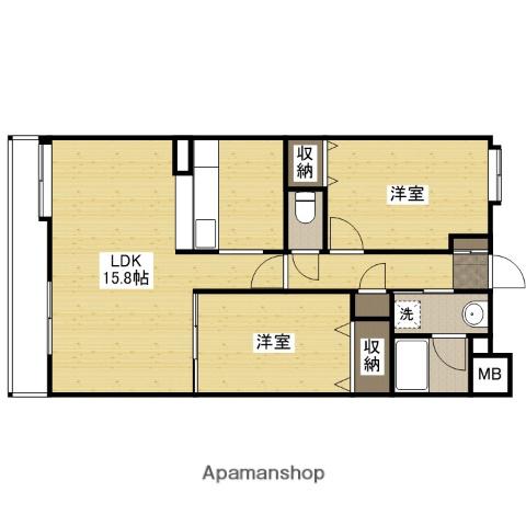 アセーラC館(2LDK/2階)の間取り写真