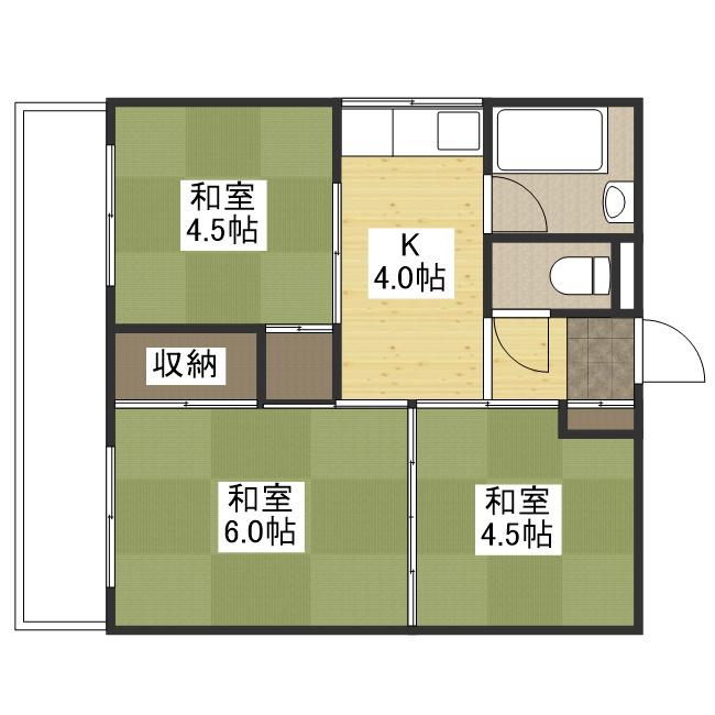 海老園春秋マンション(3K/2階)の間取り写真