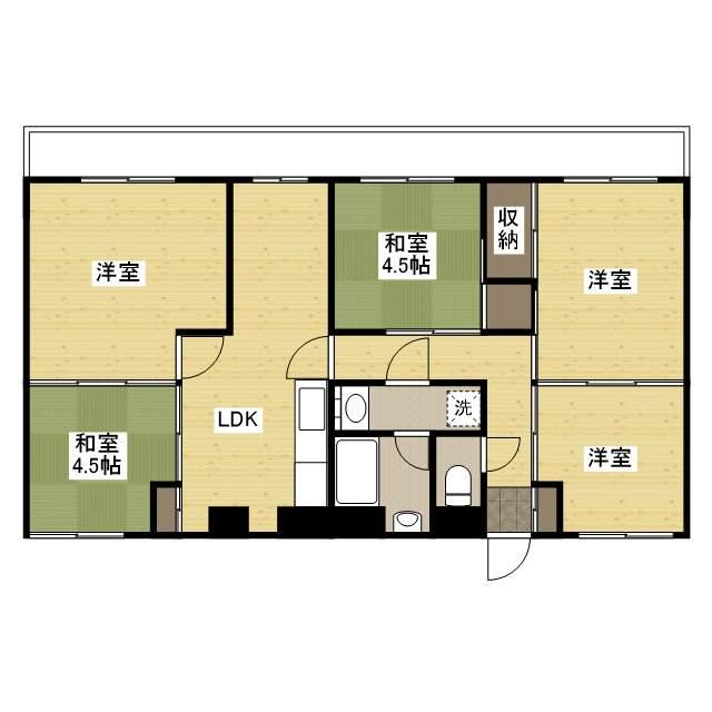 海老園春秋マンション(5LDK/3階)の間取り写真