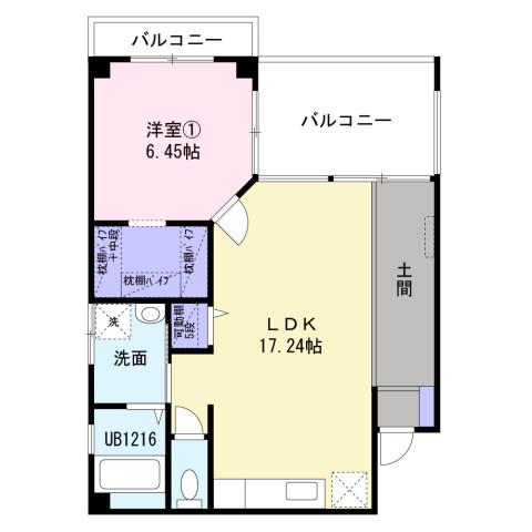 CASA&N住吉町(1LDK/2階)の間取り写真