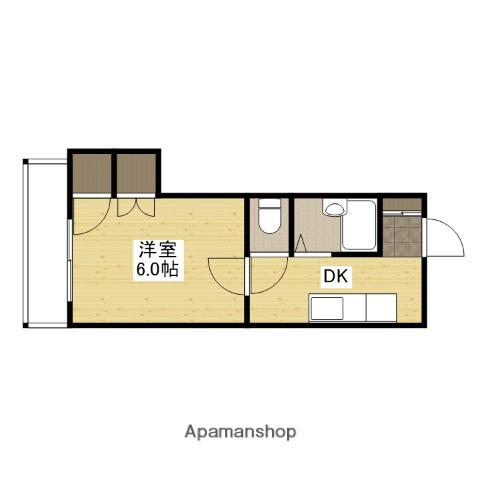 第1コーポ古屋(1DK/2階)の間取り写真