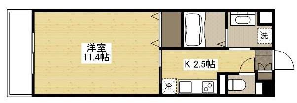 コートカメリア(1K/1階)の間取り写真