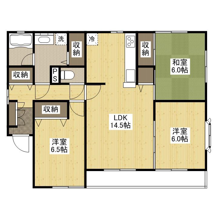 ウィンベル戸坂(3LDK/3階)の間取り写真