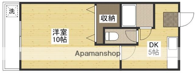 第一タウン皆賀(1DK/2階)の間取り写真