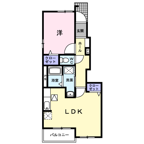 LUPINAS(1LDK/1階)の間取り写真