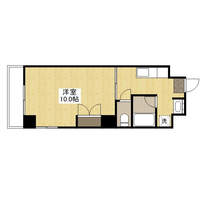 4Sビル(1K/3階)の間取り写真