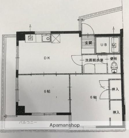 メゾン上安(2DK/3階)の間取り写真