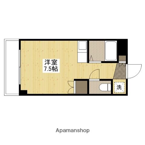 ラポール祇園(ワンルーム/4階)の間取り写真