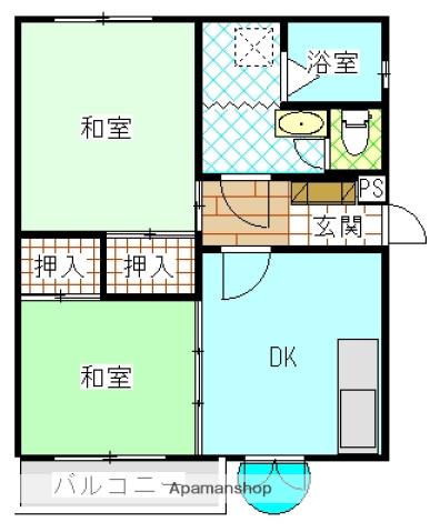 洋光ハイツ(2DK/2階)の間取り写真