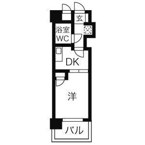 ダイアパレス舟入幸町(1K/3階)の間取り写真