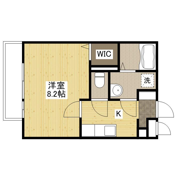 ジョイグリーン(1K/3階)の間取り写真