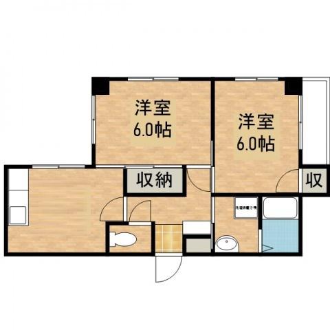 アーバンうえの第1ビル(2K/3階)の間取り写真