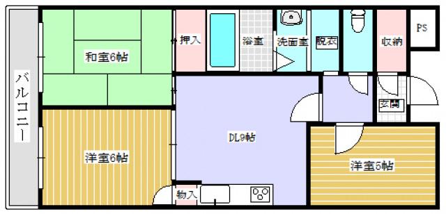 ファーレ高須(3DK/4階)の間取り写真