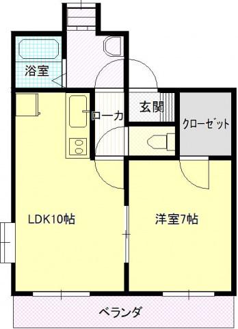 コーポA&H(1LDK/3階)の間取り写真
