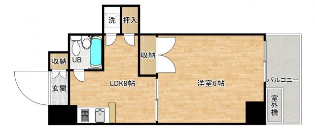 グローバル松川(ワンルーム/9階)の間取り写真