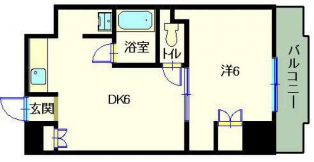 光レジデンス(1DK/5階)の間取り写真