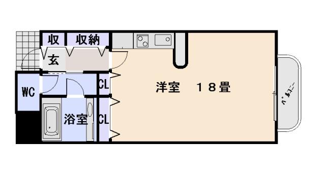和光若草レジデンス(ワンルーム/3階)の間取り写真