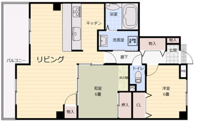 EFT-牛田東(2LDK/1階)の間取り写真