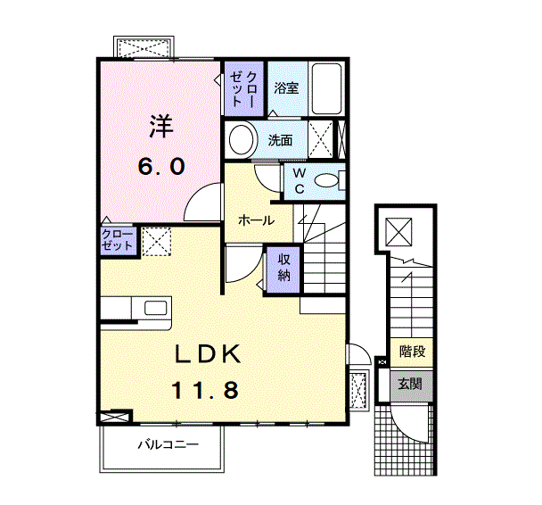 サン・ハーモニー(1LDK/2階)の間取り写真