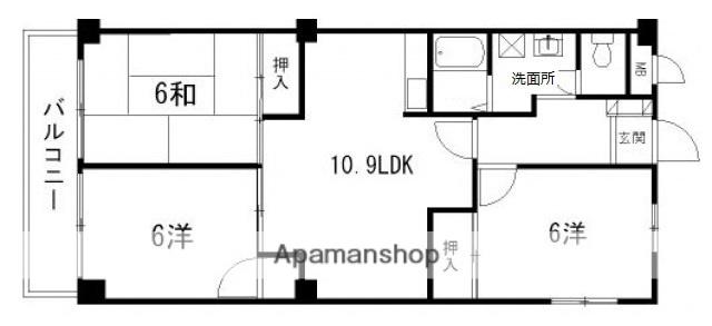 F・Fハイム(3LDK/2階)の間取り写真