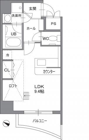 グランドポレストーネ金屋(ワンルーム/3階)の間取り写真