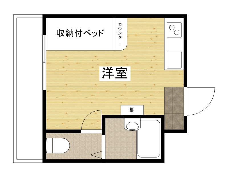 ネットビル4(ワンルーム/4階)の間取り写真